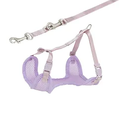 Trixie Harness krūtinės diržas ir pavadėlis šunims, M-L dydis, kaklo ir pilvo apimtis 36-50 cm, diržo plotis 10 mm, pavadėlis 2.00 m, šviesiai alyvinės spalvos