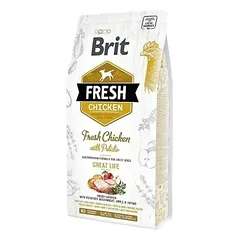 Brit Fresh Chicken with Potato Adult sausas maistas šunims