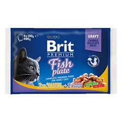 Brit Premium Multipack Fish Plate konservų rinkinys katėms padaže