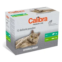 CALIBRA Cat Premium Line Sterilised Multipack 12x100 g paketėliai sterilizuotoms katėms