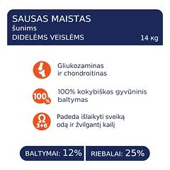 CLUB 4 PAWS Premium visavertis sausas pašaras didelių veislių suaugusiems šunims, 14 kg — 4 nuotrauka