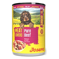 Josera Meat Lovers Junior Pure Beef konservuotas pašaras jauniems šunims su jautiena, 400 g