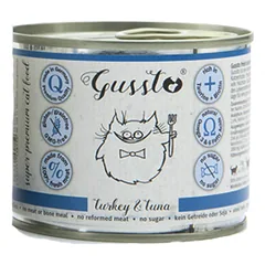 GUSSTO Cat Fresh Turkey & Tuna drėgnas kačių ėdalas su kalakutiena ir tunu 6x200g