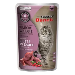 Super Benek begrūdė garuose virta filė, drėgnas maistas katėms 28 x 85 g — 3 nuotrauka