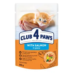 Club 4 Paws Premium konservai su lašiša kačiukams