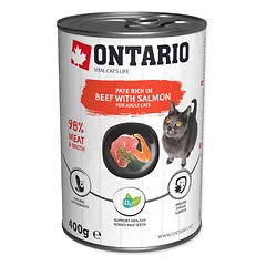 Ontario Cat Can Beef with Salmon and Spirulina 400g (Jautiena su lašiša ir spirulina)