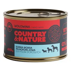 COUNTRY&NATURE Jautienos ir daržovių drėgnas maistas be grūdų 410 g
