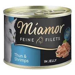 MIAMOR Feline Filets Tunas ir krevetės drebučiuose 185 g