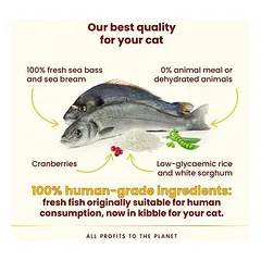 Almo Nature Cat HFC Our Best Sterilised su jūros ešeriu ir doradomis, sausas maistas katėms 0,3 kg — 3 nuotrauka