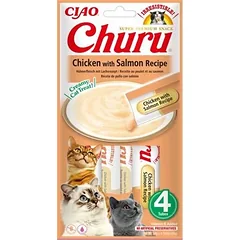 INABA Churu vištienos ir lašišos skonio skanėstas katėms 4x14g
