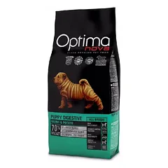 OPTIMA Nova Dog Puppy All Breeds Digestive GF Rabbit sausas pašaras jauniems šunims