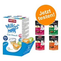 animonda kombinuotas rinkinys: 32 x 85 g Adult išskirtinė įvairovė + 20 x 15 g Milkies Selection, drėgnas maistas katėms