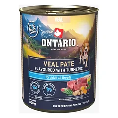 Ontario paštetas su veršiena, ciberžolės skonio, drėgnas maistas šunims 800 g parduotuvėje petshop.lt