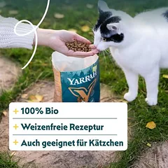 Yarrah Bio be kviečių su ekologiška vištiena ir žuvimi, sausas maistas katėms, 6 kg — 3 nuotrauka