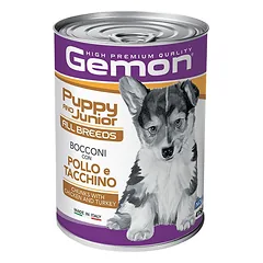 Gemon Puppy & Junior Chicken and Turkey konservai šuniukams padaže 415 g