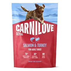 CARNILOVE Active Salmon&Turkey Adult sausas pašaras suaug. šunims su lašiša ir kalakutiena, 1,5 kg