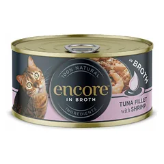 Encore Tuna Fillet With Shrimp visavertis natūralus konservuotas maistas suaugusioms katėms, 70 g