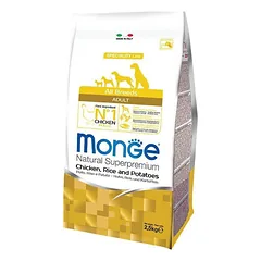 MONGE Spec. Line Monoprotein Adult sausas pašaras šunims su vištiena, ryžiais ir bulvėmis,  2,5 kg