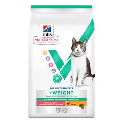 Hill’s Vet Essentials Sausas maistas jaunoms sterilizuotoms katėms svorio kontrolei (su vištiena) 8kg