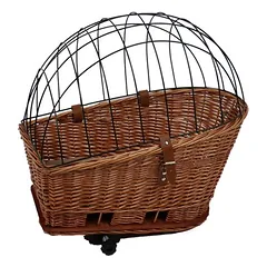 Duvo+ Weidenfahrradkorb mit Kissen Provence für Katzen