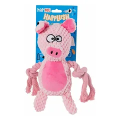 Happet pliušinis žaislas šuniui, rožinis paršelis, 22cm