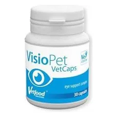 Vetfood VisioPet Vet papildai šunims ir katėms, palaiko tinkamą regos organo funkcionavimą, 30 kapsulių