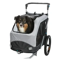 TRIXIE dviračio priekaba, greitai sulankstoma, S 58x93x74/114 cm, pilka