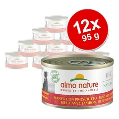 Almo Nature HFC drėgnas maistas šunims, ekonominė pakuotė 12 x 95 g