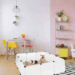 Maniežas graužikams 92x110x110cm., baltos/juodos spalvos — 5 nuotrauka