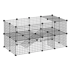 Mažų gyvūnų aptvaras PawHut 146x73x73cm., juodos spalvos