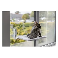 TRIXIE Fenster-Liegeplatz für Katzen mit Saugnäpfen und Wendebezug