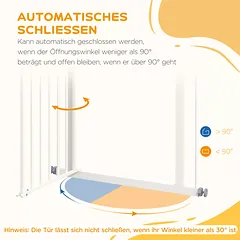 Apsauginiai varteliai šunims ir kitiems augintiniams, metalas ir plastikas, 74–80 cm, balti — 5 nuotrauka