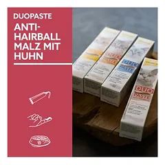 GimCat Anti-Hairball Duo pasta su salyklu ir vištiena, skanėstai katėms — 5 nuotrauka