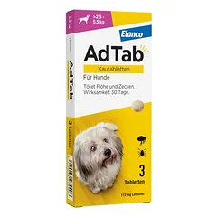 AdTab Kautabletten für kleine Hunde, von 2,5 bis 5,5 kg