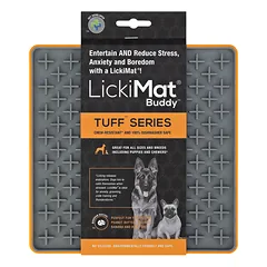 LickiMat Tuff Buddy - laižymo kilimėlis šunims, kryžminis raštas, Turkusowy / Twarda — 3 nuotrauka
