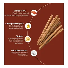Begrūdis suaugusių, visų veislių raudonkailių šunų pašaro papildas - skanėstai su lašiša, 160 g — 4 nuotrauka