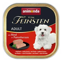 Animonda Vom Feinsten Dog Adult su jautiena ir kalakutienos širdelėmis, drėgnas maistas šunims 150 g