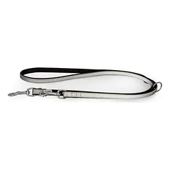 Das Lederband Führleine Oslo Silver reflective/Black