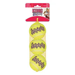 KONG AIRDOG SQUEAKAIR kamuoliukai šunims 3 vnt, M, geltoni — 2 nuotrauka