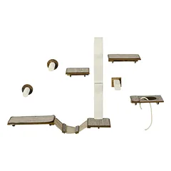 Kačių laipiojimo sienelių rinkinys iš 8 dalių PawHut, rudos/kreminės spalvos