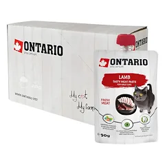ONTARIO Lamb Fresh Meat Paste paštetas katėms su ėriena 8 x 90g