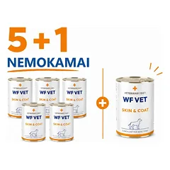WF VET Skin & Coat šunims, 5x400g + 400g NEMOKAMAI