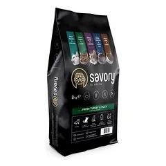 Savory sausas maistas katėms su kalakutiena ir antiena, < 1,4 kg — 2 nuotrauka