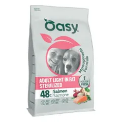 Oasy Monoprotein Adult Light sausas pašaras su lašiša viršsvorį turintiems šunims