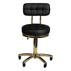 Activ Gold AM - 961 - auksinė ritininė kėdė su dygsniuota sėdyne, juoda, Czarny — 2 nuotrauka
