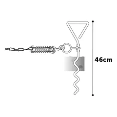 Flamingo Tie Out Stake Igla - metalinis kuolas šunims pririšti, su 7,5 m plieno treniravimo kabeliu ir amortizatoriumi, 46cm — 2 nuotrauka