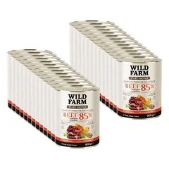 WILD FARM PURE MONO Jautiena, moliūgai ir kvinoja 24x800 g vienos rūšies baltymų šunų maistas