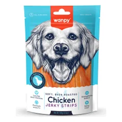 Wanpy Jerky Chicken Strips vytintos vištienos juostelės skanėstai šunims, 100 g