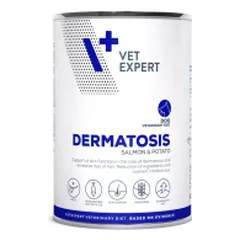 VetExpert Veterinary Diet Dermatosis Salmon & Potato drėgnas maistas alergiškiems, maisto netoleruojantiems šunims, 400 g
