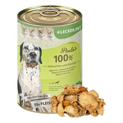 Lecker.Pet® Paula's 100 % Hähnchen und Karotte Hundefutter Nassfutter